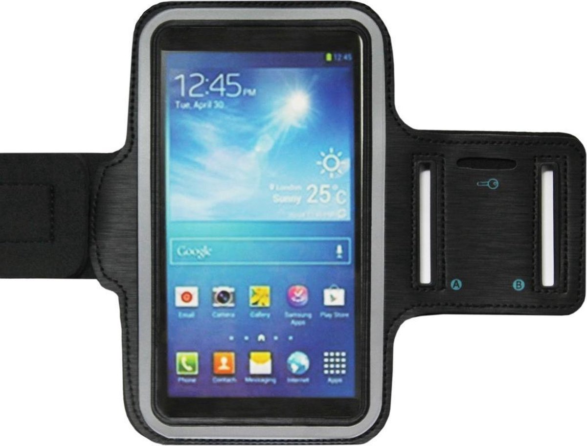 ADEL Sportarmband 6.3 Inch Microfiber Hoesje voor LG K5 - Zwart