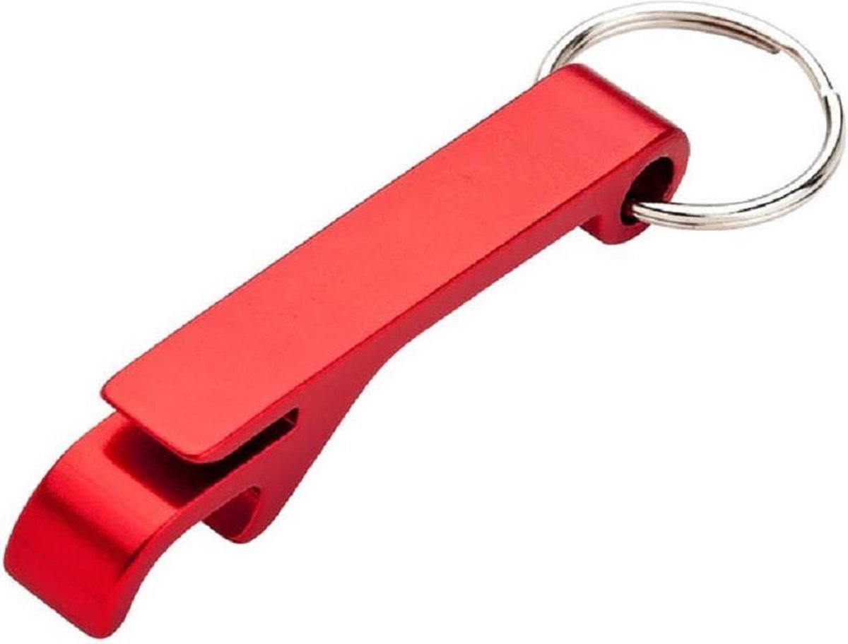 Bieropener Sleutelhanger - Flesopener - Verschillende kleuren | Kleur: Rood