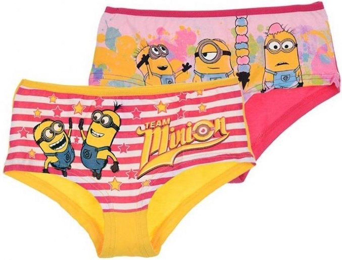 Minion - Onderbroek - Geel/Roze - Duopack - 2/3 jaar - Maat 92/98