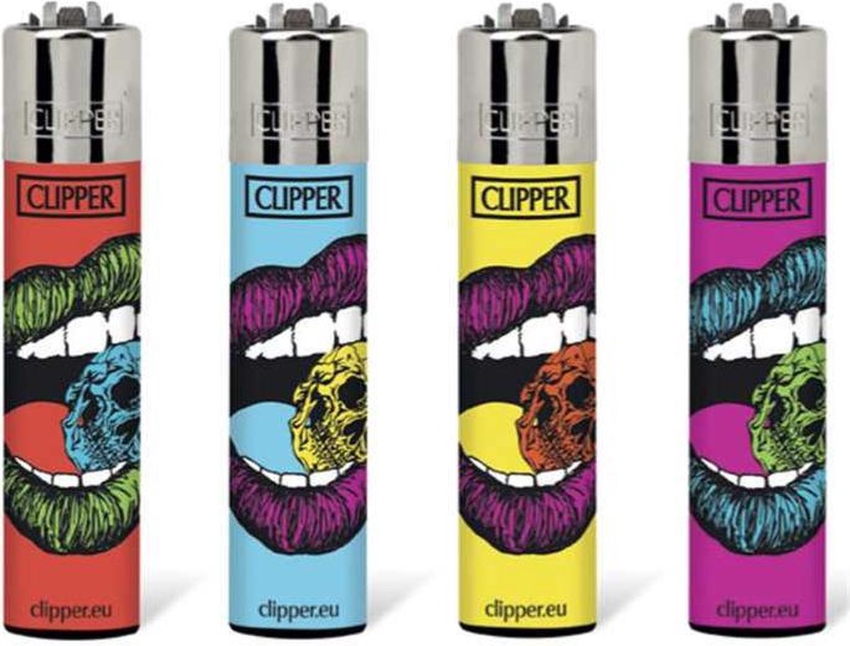 Clipper Aansteker - Skull Lips - 4 stuks