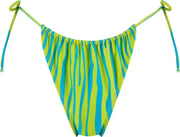 WALLIEN - Dames Bikini Broekje Triangel - Acquatic Bouquet - Groen/Geel