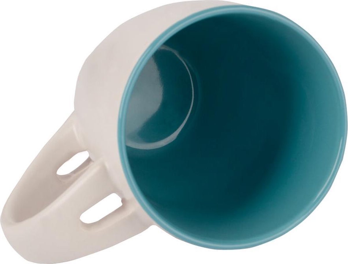 Biggdesign Natuur Blauwe Keramiek Kop met Lepel 