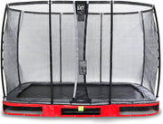 Trampoline EXIT Elegant Premium inground - 214x366cm met Deluxe veiligheidsnet - rood