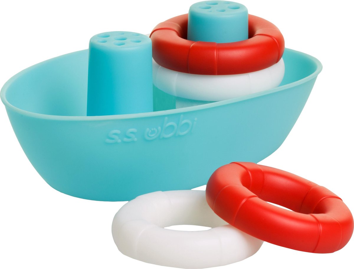 Ubbi Badspeelgoed Boot & Boei - 9m+ - Veilig - PVC Vrij - BPA Vrij - Bad - Douche - Speelgoed - Veilig -
