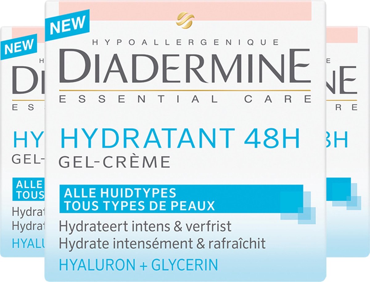 Diadermine Hydratant 48h Gel Crème 3x 50ml - Voordeelverpakking