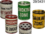 Retro metalen asbak - SMOKING ZONE