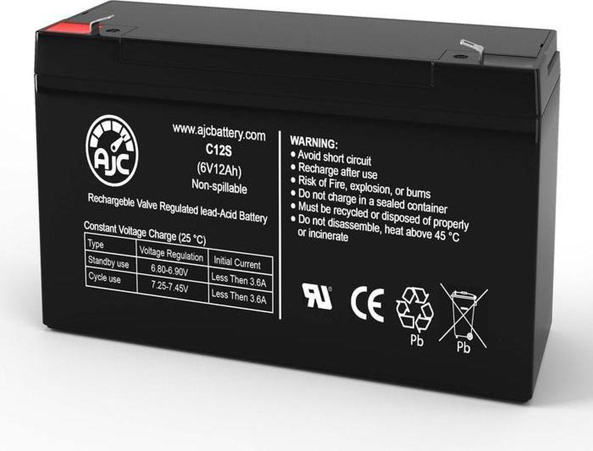 APC Smart-UPS 550 550ES 6V 12Ah UPS Noodstroomvoeding Accu - Dit is een AJC® Vervangings Accu