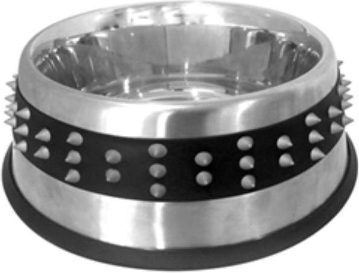 Croci - Voerbak voor honden - Van staal met rubberen studs - 26.5 cm