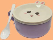 Stalen kom paars - roestvrijstaal - home - thuis - cadeau - noodle bowl - konijnen bord - deksel - gift