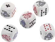 ksz set van 5 pokerdobbelstenen 16mm ivorine