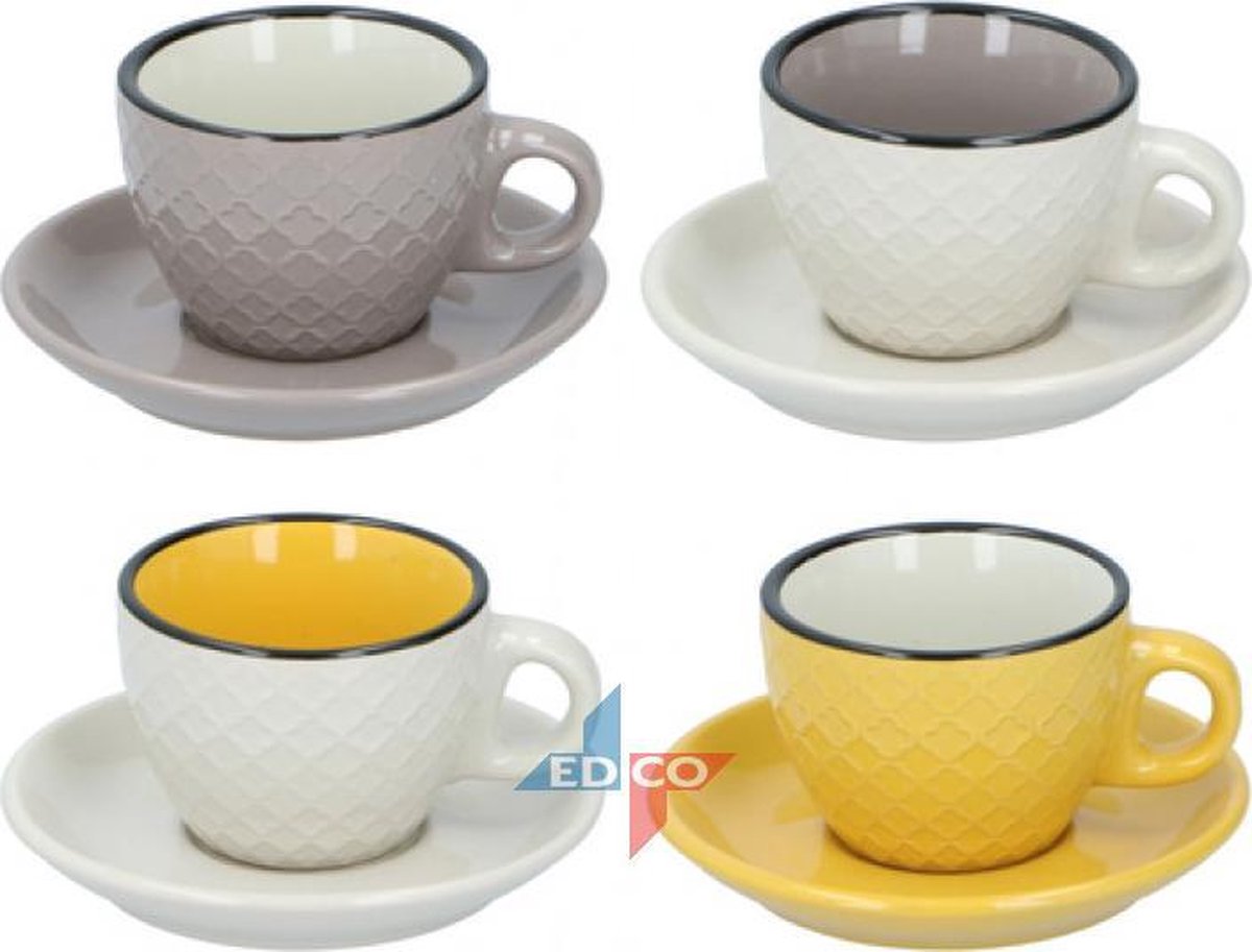 8 Delige Set Espresso Kop & Schotel