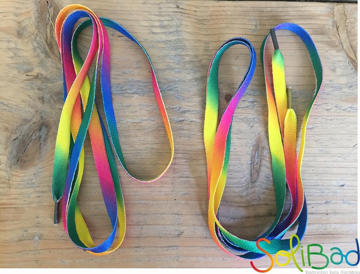 Solibad platte regenboog sportveters - 130cm