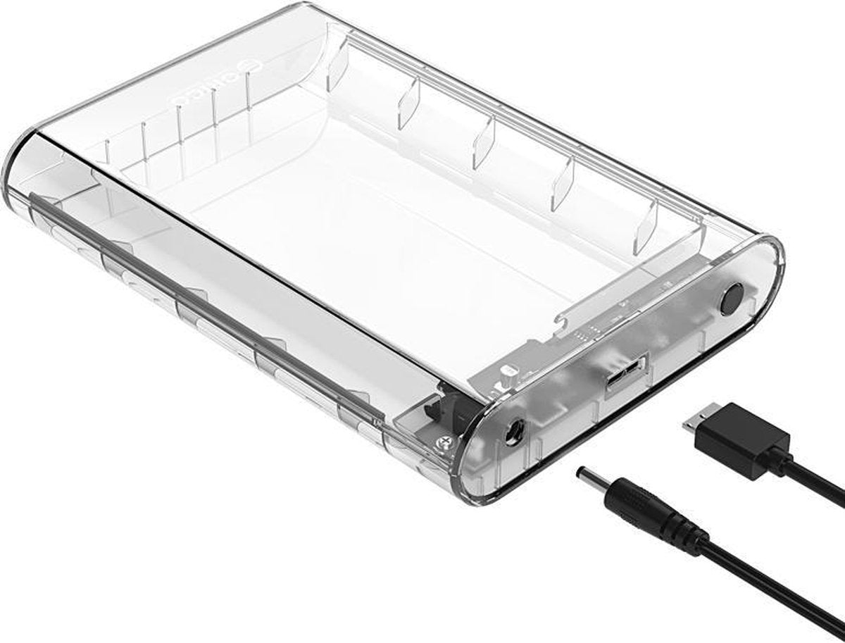 Orico - Transparante Harde Schijf Behuizing 3.5 inch - SATA III - USB3.0 - 5Gbps - Ondersteunt UASP - LED-indicator - Inclusief datakabel en stroomadapter