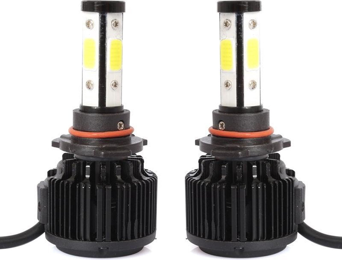 2 STKS X6 9005 36 W 3600LM 6500 K 4 COB LED Auto Koplamp Lampen DC 9-32 V Wit Licht (Zwart)