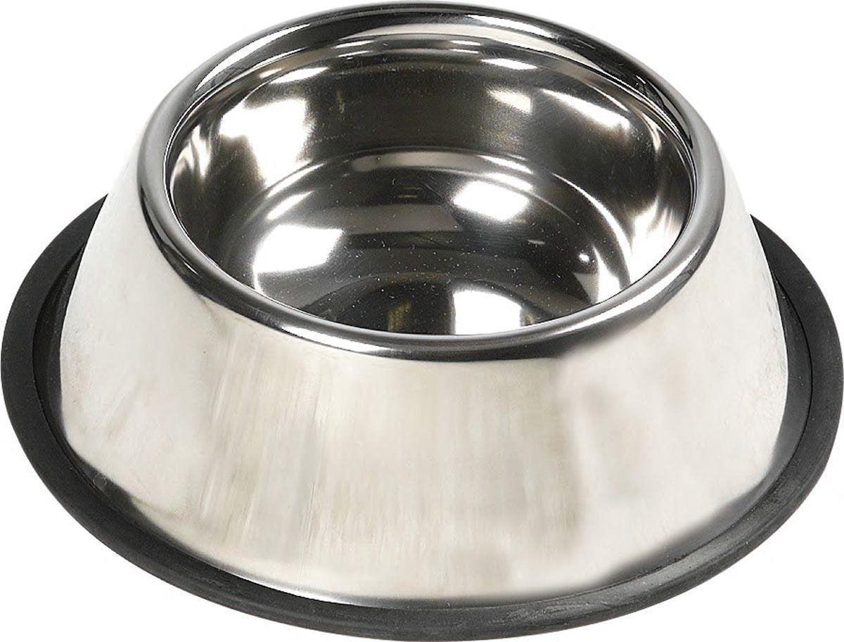 Flamingo Hondenvoerbak Inox Antislip - Zilver - 15 x 15 cm