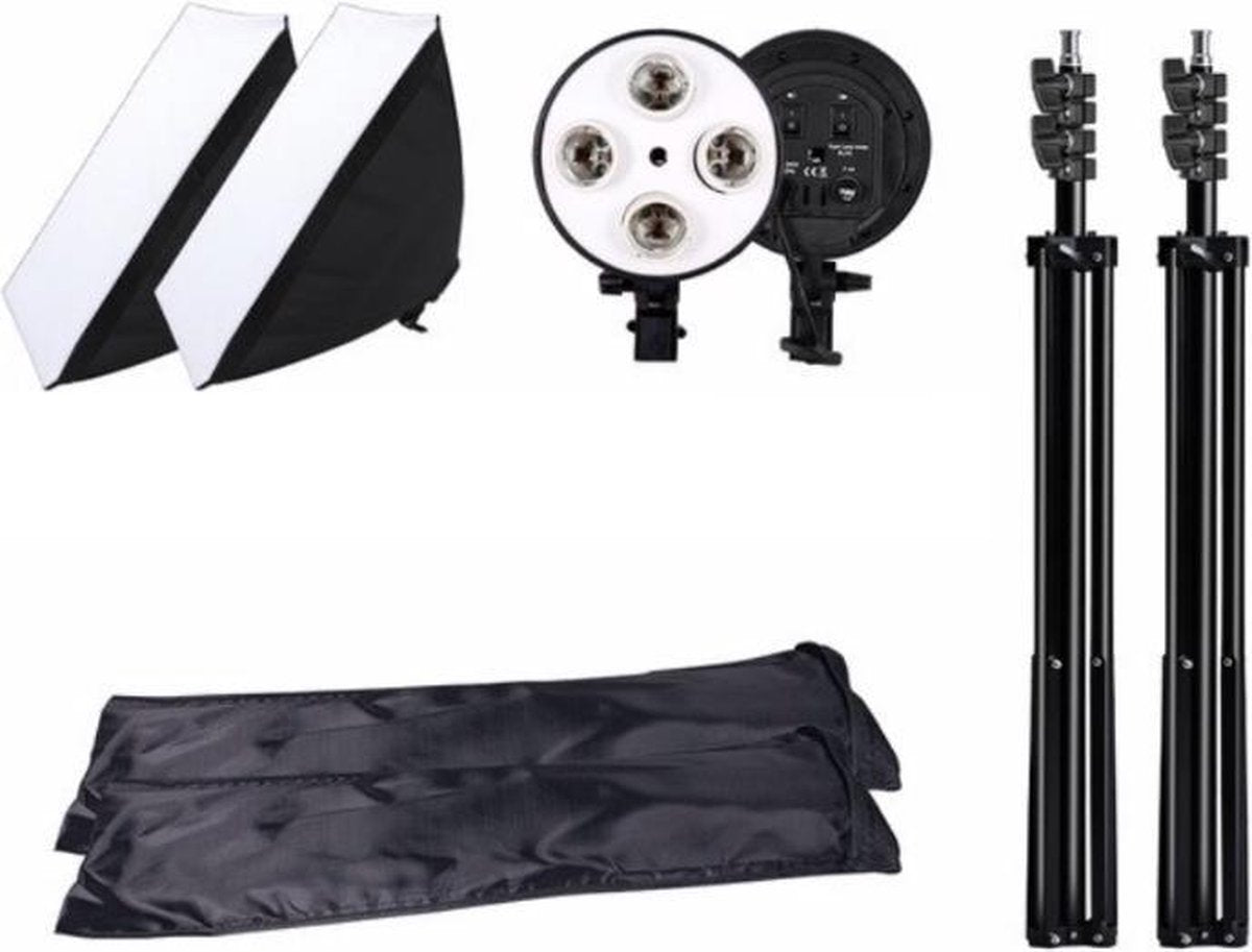 Dexters® Foto Studio Set | Achtergrond Doek | Fotostudio Lampen | Opvouwbaar