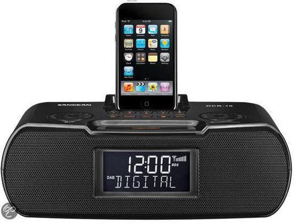 Sangean DCR-10 draagbare radio - Docking station voor iPod met DAB tuner - Zwart