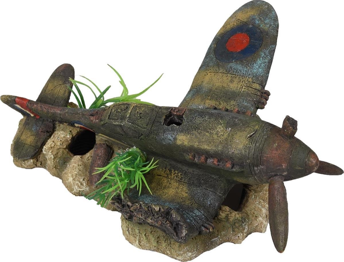 Aquarium decoratie Azur Vliegtuig - Groen