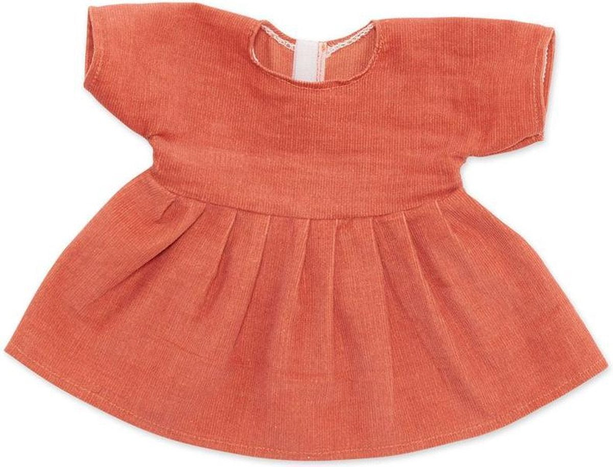 Corduroy jurk peach voor ByAstrup knuffelpoppen