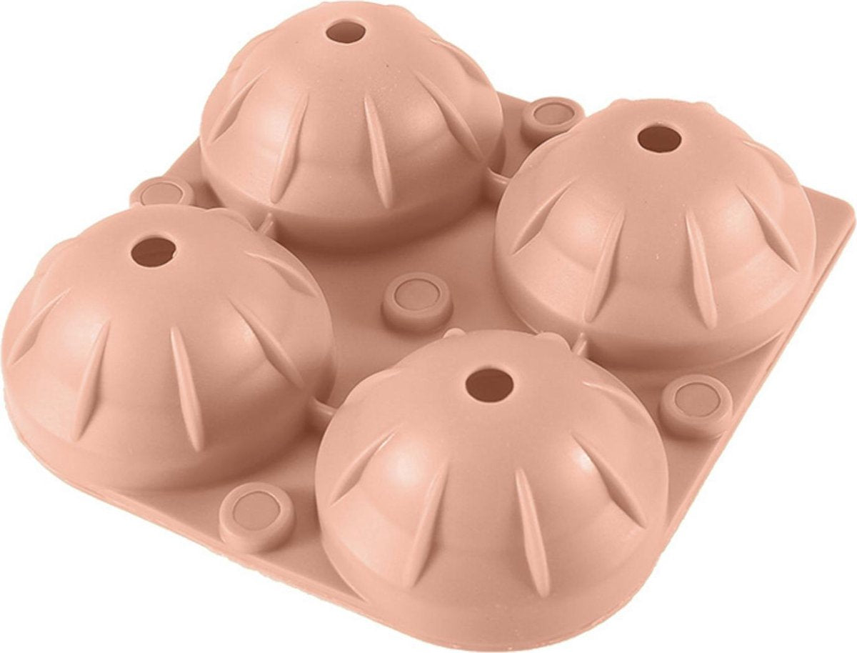 BOTC Silicone Ijsvormpjes - Ronde Ijsblokjesvorm Met Deksel - Roze - BPA Vrij