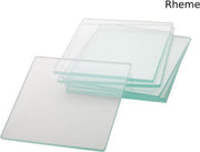 Glazen Onderzetters - 4 Stuks - Glas - Transparant - Vierkant - Rheme