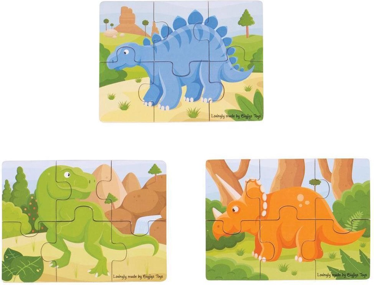 Bigjigs Dinosaur - 6 Piece Puzzles