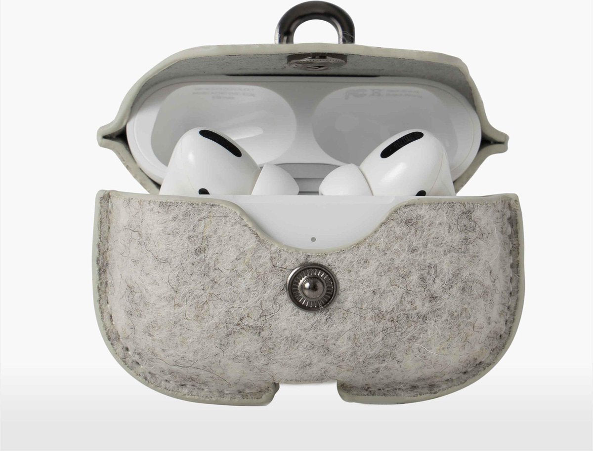 Oakywood AirPods Pro Hoesje - Merino Wol Vilt - Grijs
