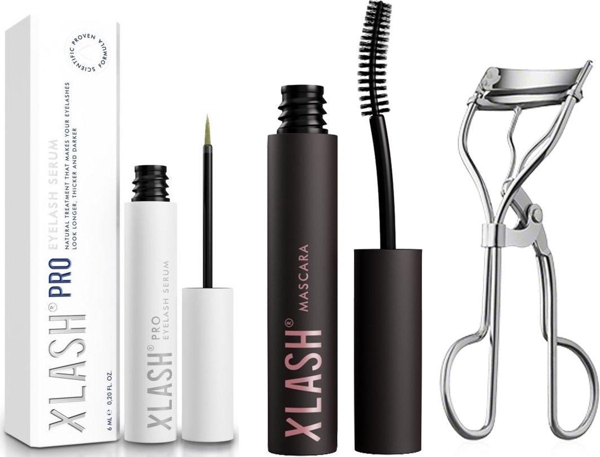 XLASH Pro Wimper Serum 6ml + XLASH Mascara Black + XLASH Eyelash Curler Wimperkrultang set