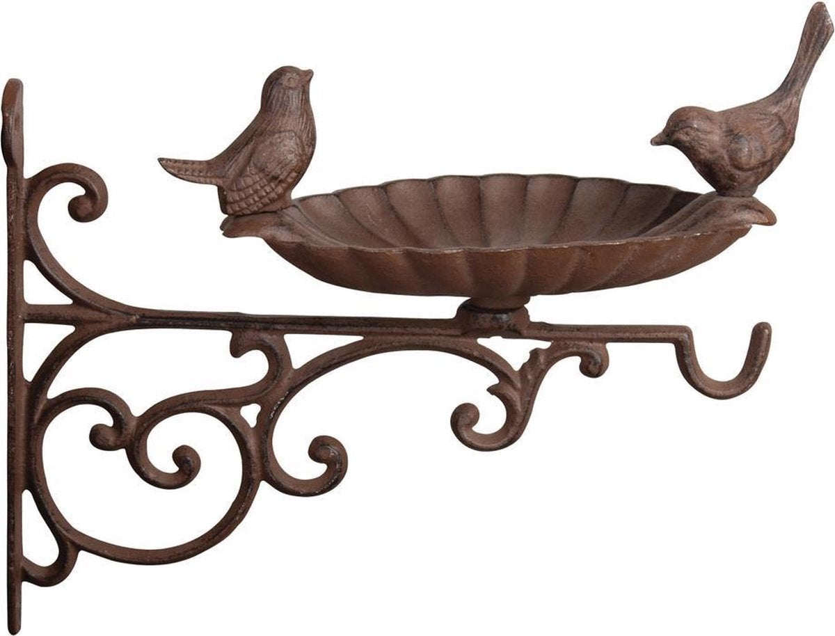 Esschert Design Wandvoederschaal  Incl. Voederhaak - Bruin - 29 x 20 x 25