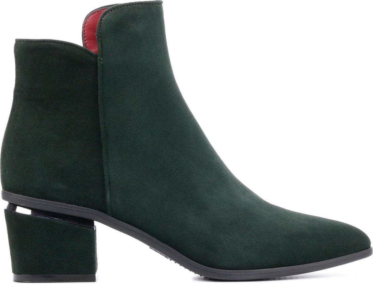 Lilian Vrouwen Suède  Enkellaarsjes / Laarzen / Damesschoenen 11563 - Groen - maat 39