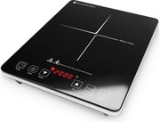 KitchenBrothers Inductie Kookplaat - 1 Pits - Elektrisch - Vrijstaand - 1 Fase - 2000W - Timer - 60-240°C - Zwart