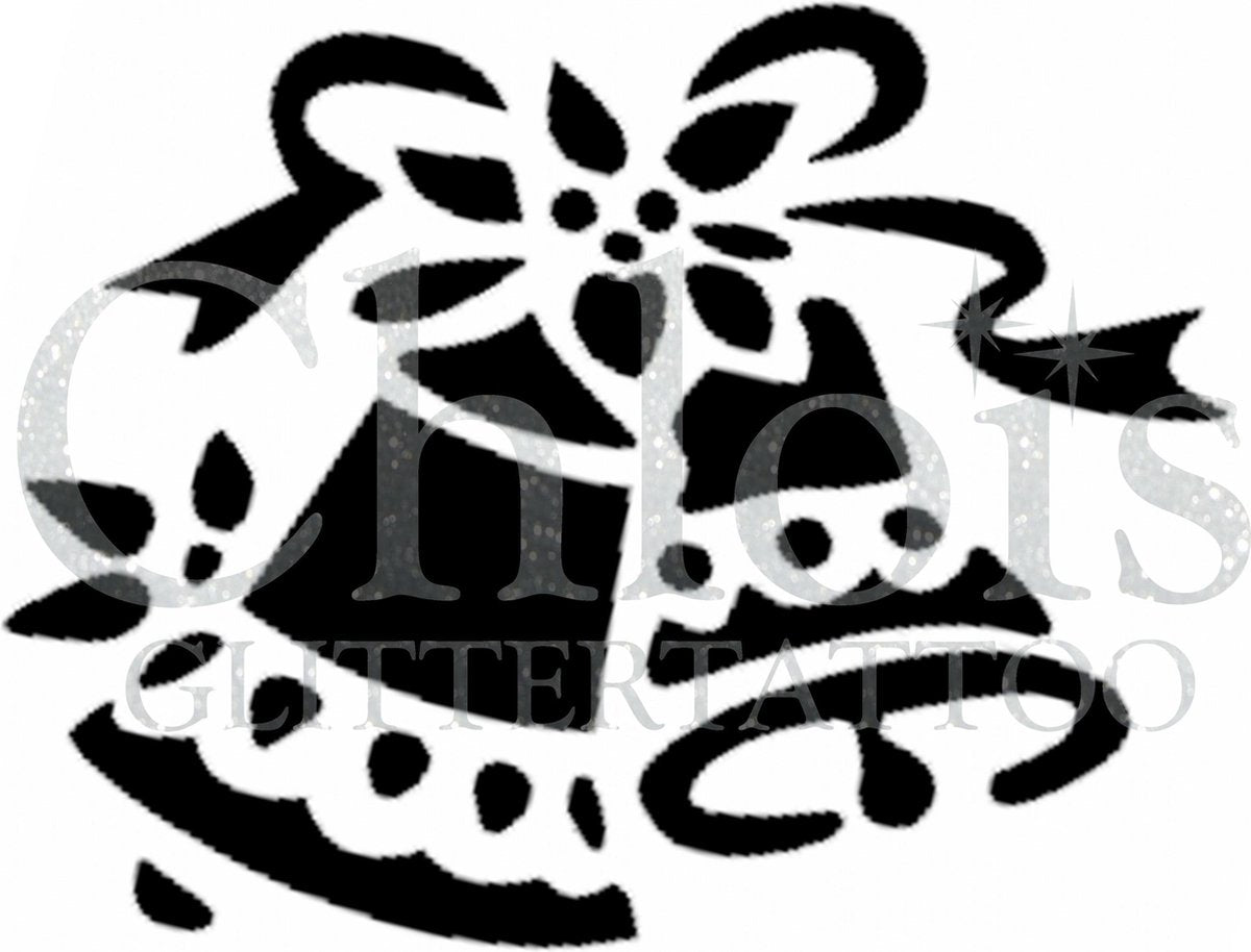 Chloïs Glittertattoo Sjabloon 5 Stuks - Bells of Christmas - CH8804 - 5 stuks gelijke zelfklevende sjablonen in verpakking - Geschikt voor 5 Tattoos - Nep Tattoo - Geschikt voor Glitter Tattoo