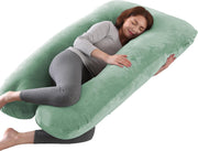 Litollo® Zwangerschapskussen XXL - Voedingskussen - Lichaamskussen - 280cm - Zachte fleece stof - Body pillow - Afneembare hoes - Olijfgroen