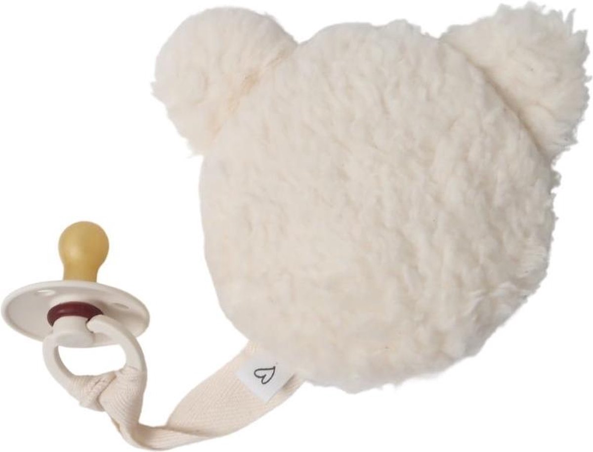 LOVEissue speenknuffeltje beer teddy off-white katoen | BIBS fopspeen Ivory T2 | 6 t/m 18 mnd