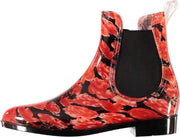 Xq Footwear Regenlaarzen Rozen Dames Rubber Zwart/rood Mt 38