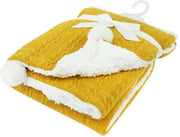 Soft Touch Kabeldeken Pompom 75 X 90 Cm Geel