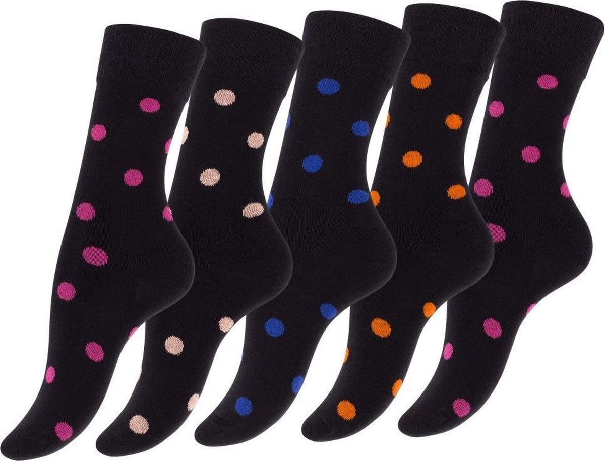 Damessokken "Crazy dots" - 5-pack - 39-42