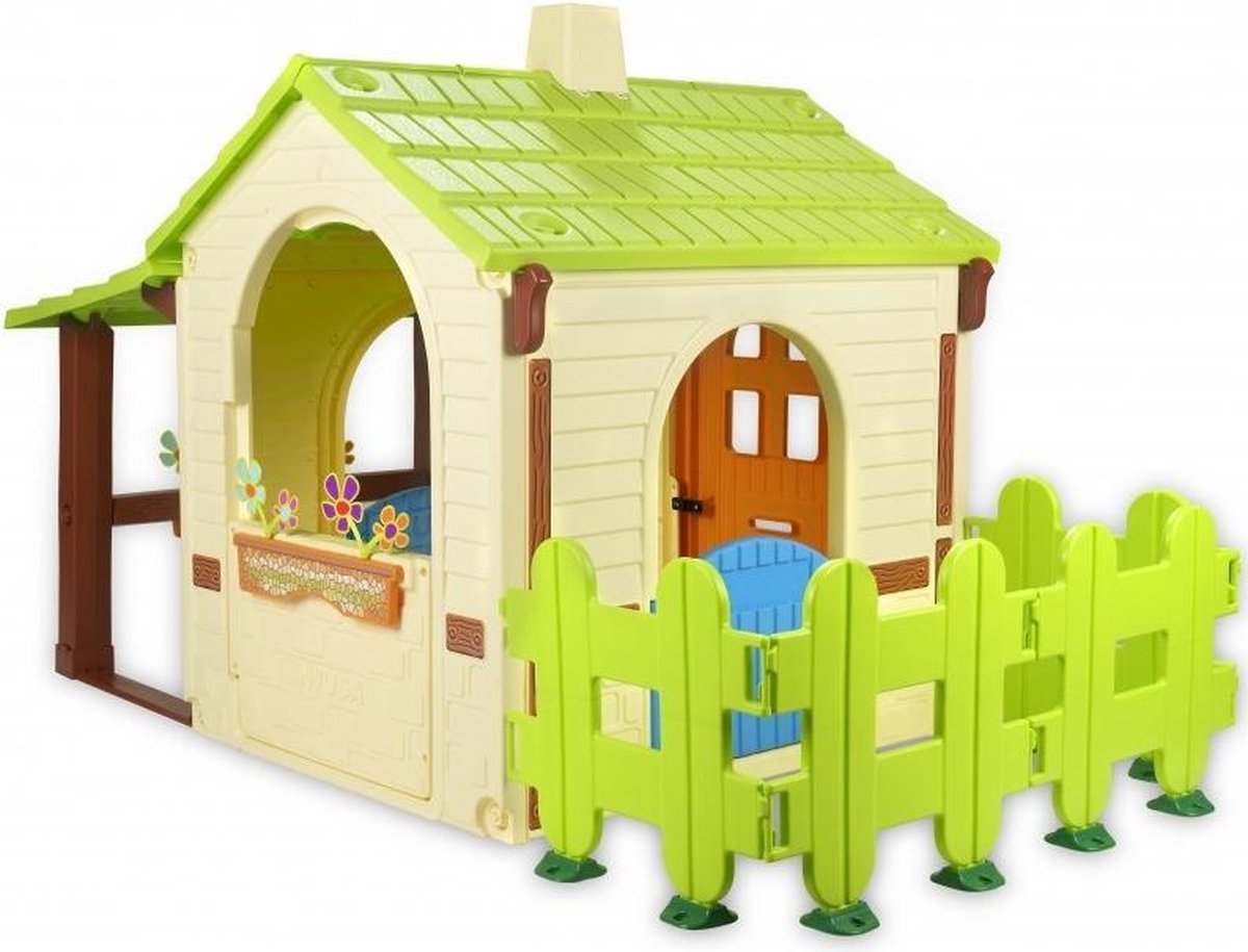 Injusa Speelhuis country house crème/groen 198 cm