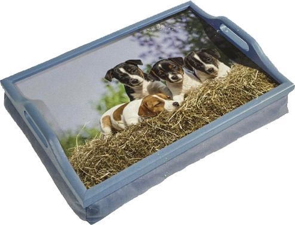 HN® Comfortabele schoot houten dienblad met kussen | knie tree schoottafel plateau | bed bank bar auto ontbijt lunch | laptophouder bedtafel | knie tafel dienbladkussen