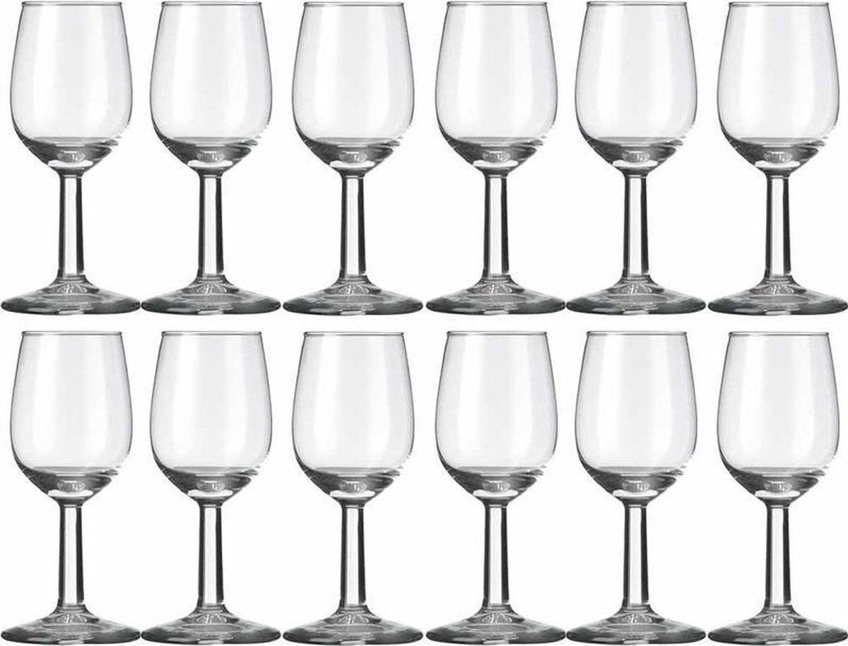 24x Likeur/borrelglazen transparant 70 ml Bouquet serie - 7 cl - Likeurglazen