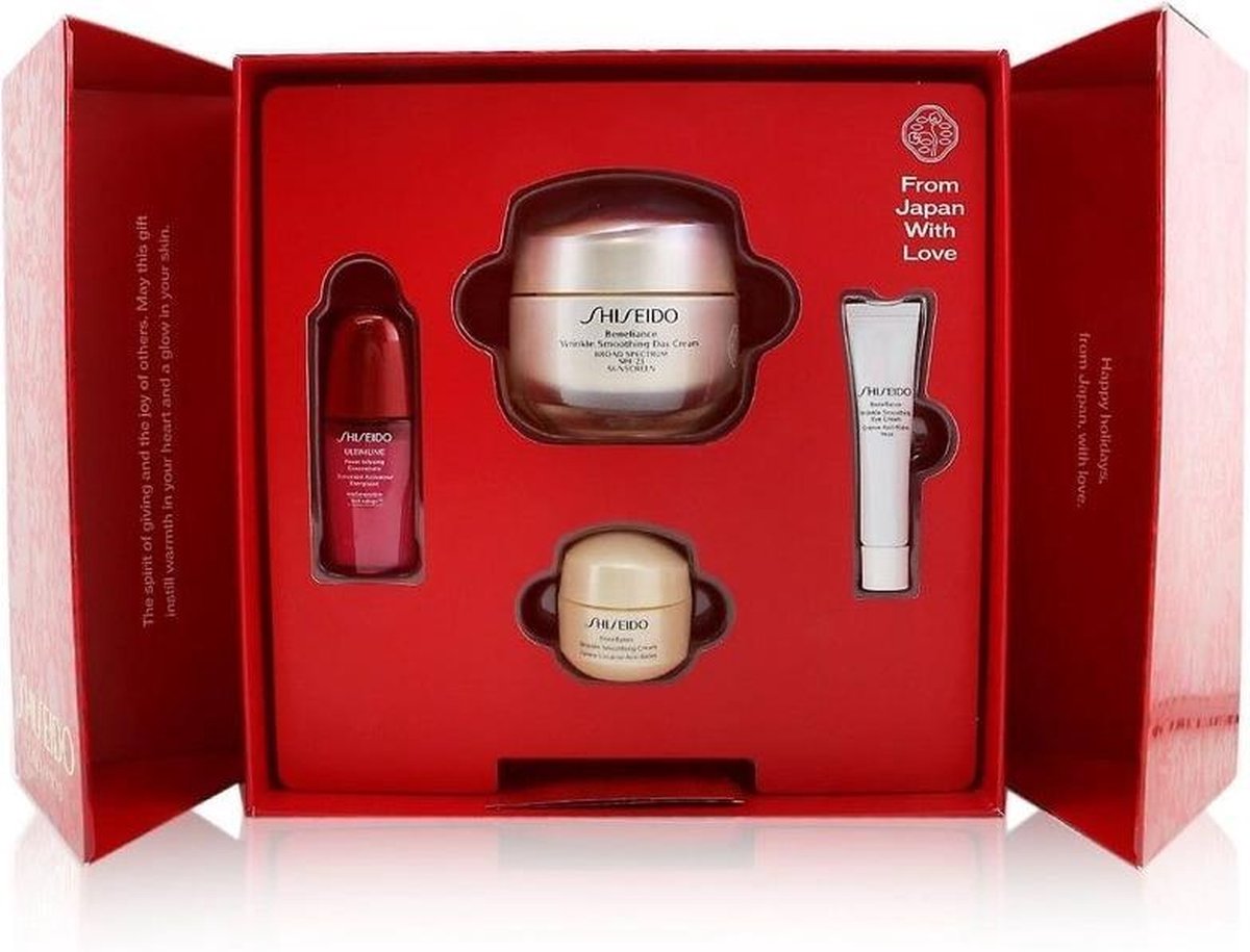 Shiseido Benefiance Set Creme 50ml+ Concentrate 10ml + Cream 15ml + Eye Cream 5ml + 2 samples van 1.5ml
