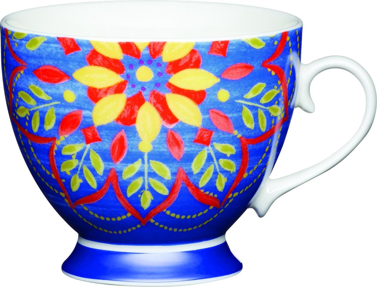 Kitchencraft Mok Bone China 400 Ml Porselein Blauw