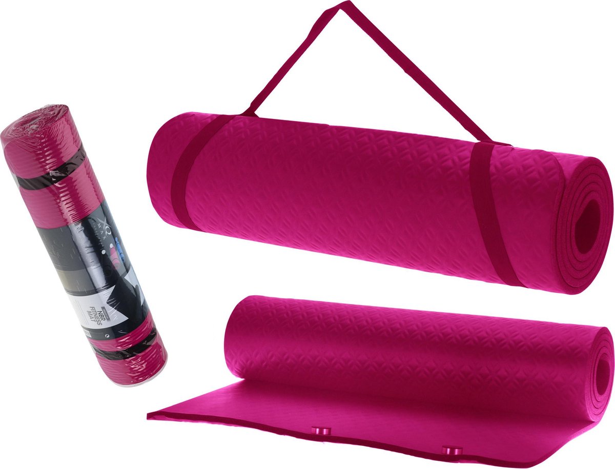 XQ Max - Fitnessmat - 180cm x 60cm x 1cm - yogamat - roze