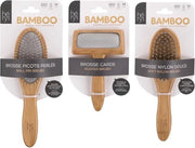 Complete Hery vacht verzorging set met 3 bamboe borstels en gratis vachthandschoen – geschikt voor kat en hond. Milieuvriendelijk.