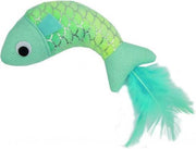 Happy pet mermaid vis met veren blauw 13x10x3cm