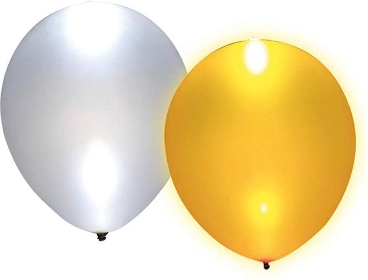 Tib Ballonnen Lightning Led 20 Cm Latex Goud/zilver 5 Stuks