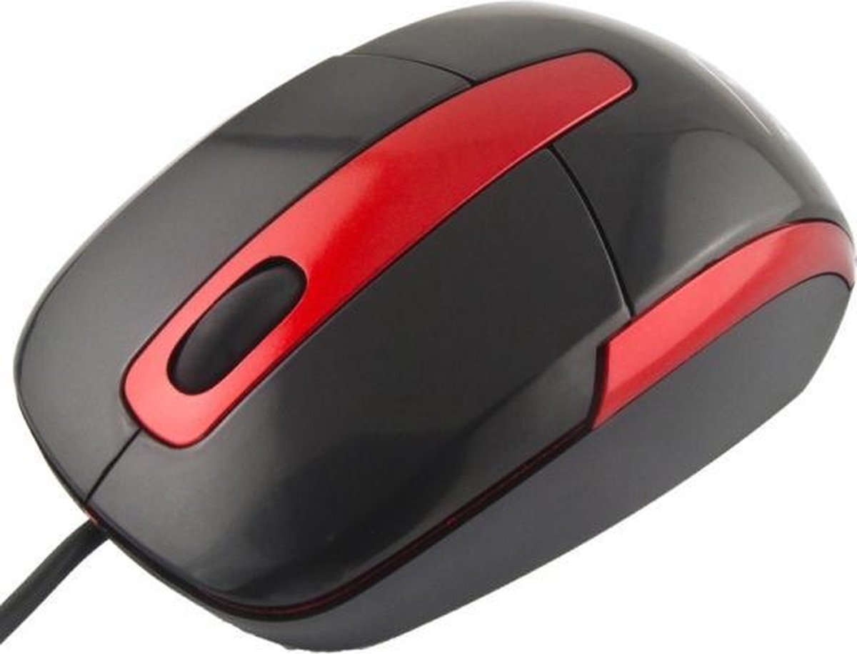 Titanum Optische 3D Muis Barracuda bedraad - Zwart/Rood