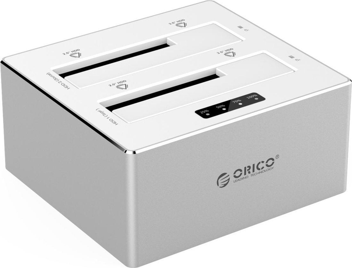 Orico Dual Bay Docking station 2.5/3.5 inch HDD/SDD met 1-1 Clone