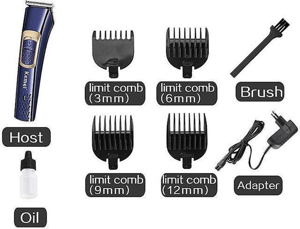Kemei tondeuse– Tondeuse – Draadloos – Oplaadbaar – Trimmer – Haartrimmer – Tondeuse mannen – Scheerapparaat mannen – Hair clipper – Hair trimmer – Baardtrimmer – Haartrimmer mannen
