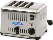 Broodrooster 4 Kamers - RVS - Retro Design - Instelbare Thermostaat - met Lifthendel en Opvangtray - Professionele Toaster - Maxima